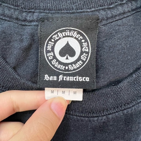 Thrasher Skategoat Logo Long Sleeve‎ T Shirt Black Mens Size Medium - Picture 2 of 6